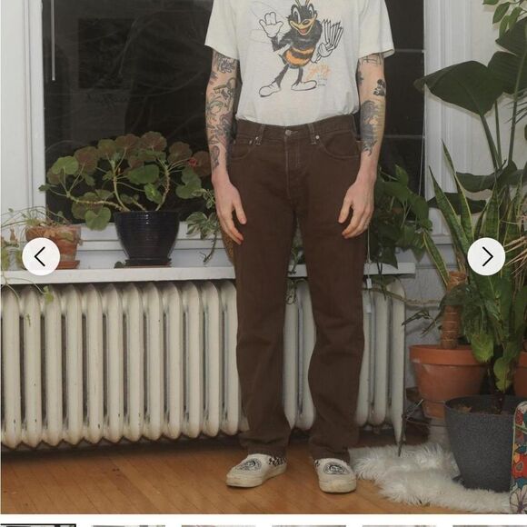 Vtg 90s Levi’s 501 XX Button Fly Brown Rigid Denim Contrast Stitching Jean 40 - Picture 1 of 10